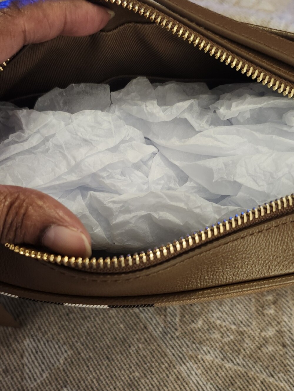 Burberry Brown and Red Check Crossbody Bag - Picture 4 of 8